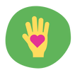 Hand with heart in middle, Occupational Therapy Logo