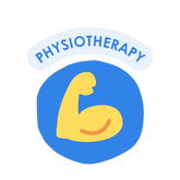 physiotherapy logo, muscle arm emoji graphic