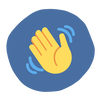 Hand waving, Support Team Logo